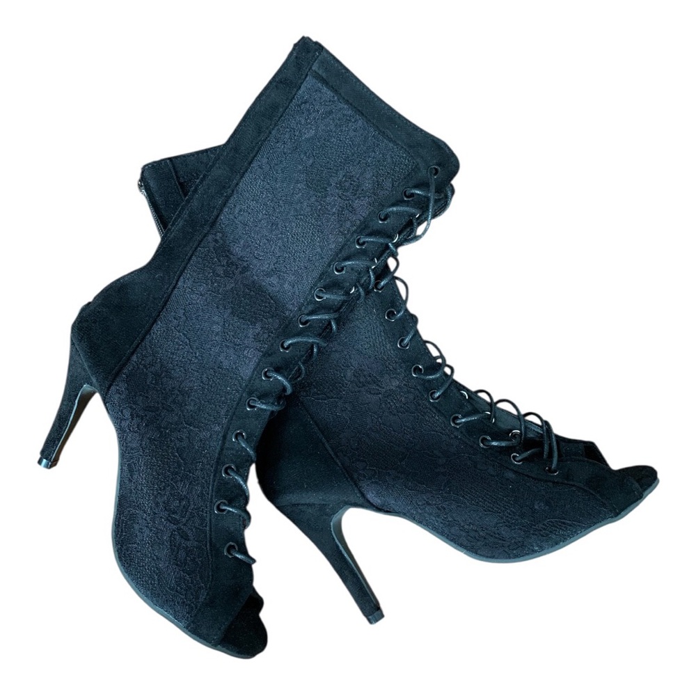 Mesh Cutout Lace-Up Peep Toe High Heel Ankle Boots Summer 2026, Women Shoes. - Picture 15 of 15